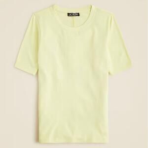 J.Crew Refined Rib Elbow Sleeve T-Shirt Pale Flax Size Medium
